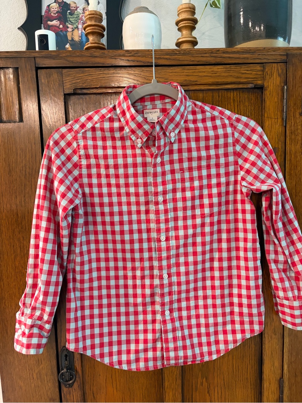 Crewcuts Red & White Gingham Button-Down Shirt